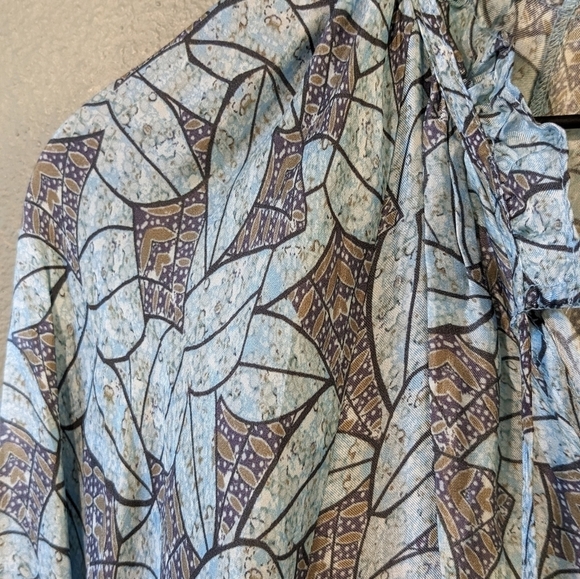 Ramy Brook TATUM LONG SLEEVE MINI DRESS IN MYSTIC LEAF Size XS - Picture 5 of 10